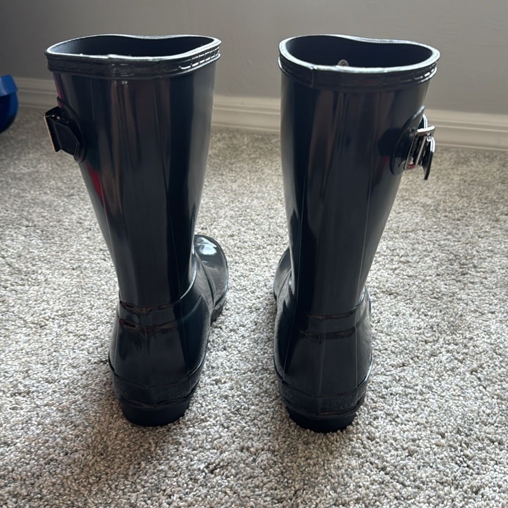 Hunter Originally Short Gloss Boots Size 8 - Picture 2 of 7